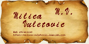 Milica Vuletović vizit kartica